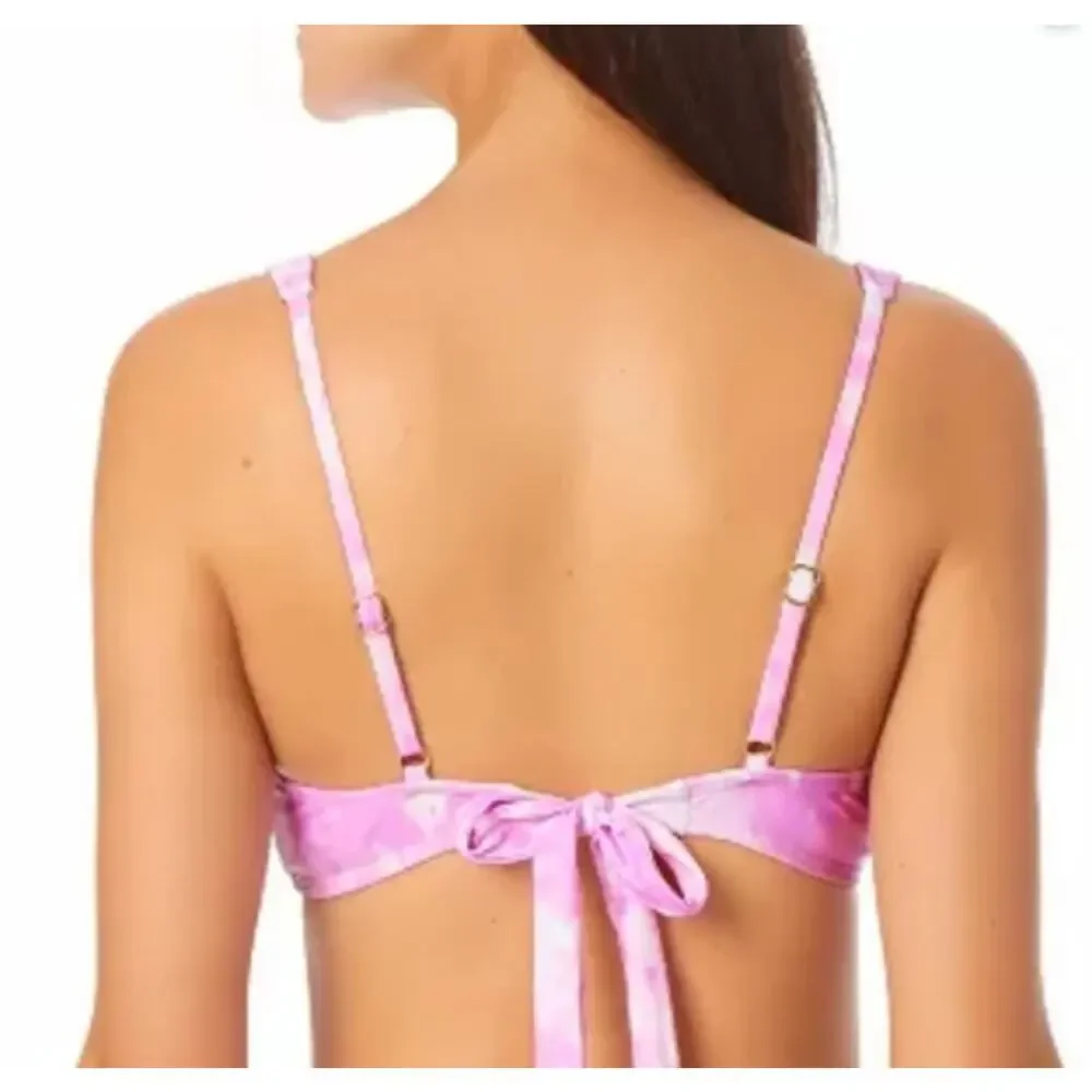 California Waves Pink Tie Dye Bikini Top Junior's Size Large - Picture 3 of 10